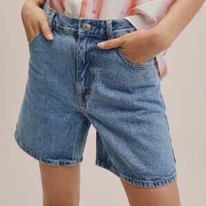 Mango Zaida Straight Fit Denim Shorts